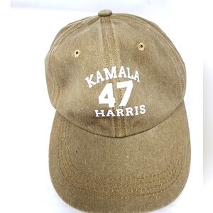 Kamala Harris President Ball Cap New Cotton Adjustable Hat Tan Beige One Size